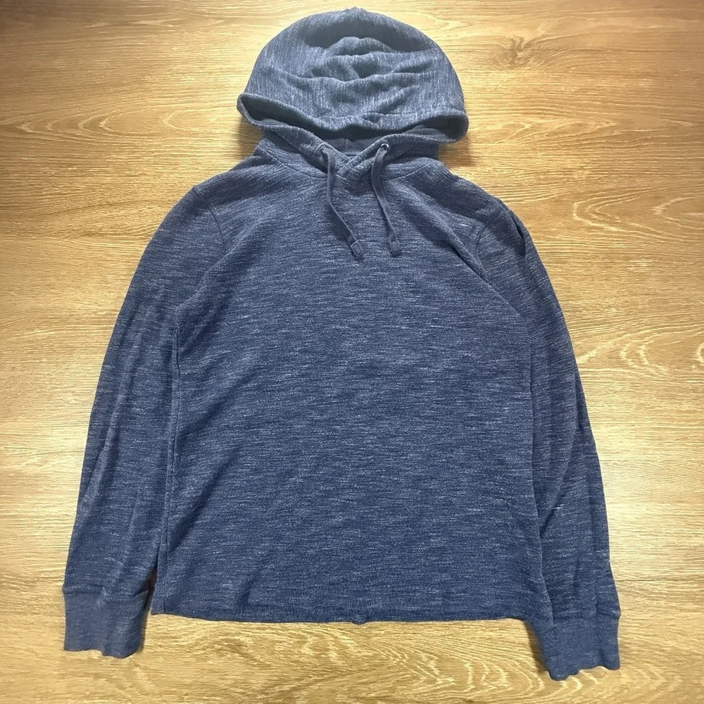 Banana Republic Men's M Pima Cotton Hoodie Blue Lightweight Pullover Minimalist